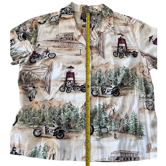 Vtg Harley Davidson Button Front Shirt USA Made 100% Cotton Road Trip Motorcycle - Picture 7 of 11